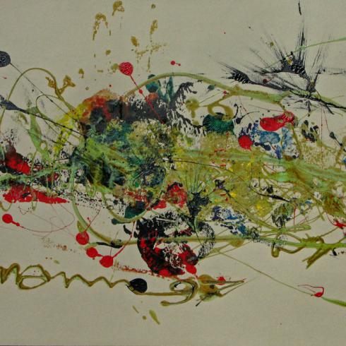 Сказки старого попугая.1997.Смешанная техника.68х33.5