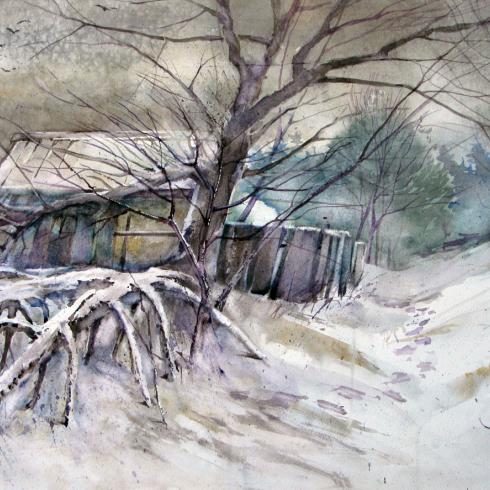 Голосеевская 7. 2013. Акварель