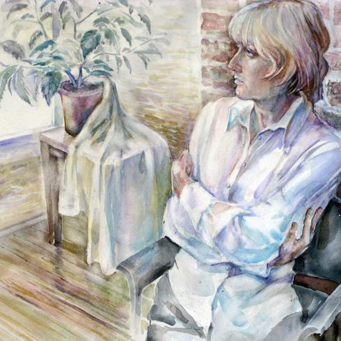 Портрет с гибискусом. 2012. 63х48