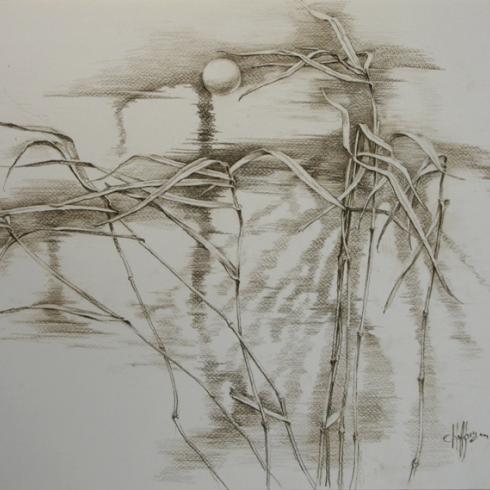 Шепот. 2018. Бумага, карандаш. 35х50